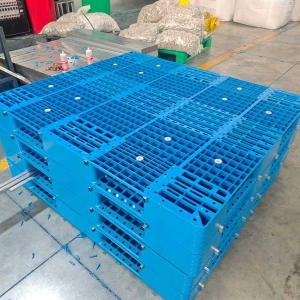 1210川字网格塑料托盘内置钢管，上货架专用